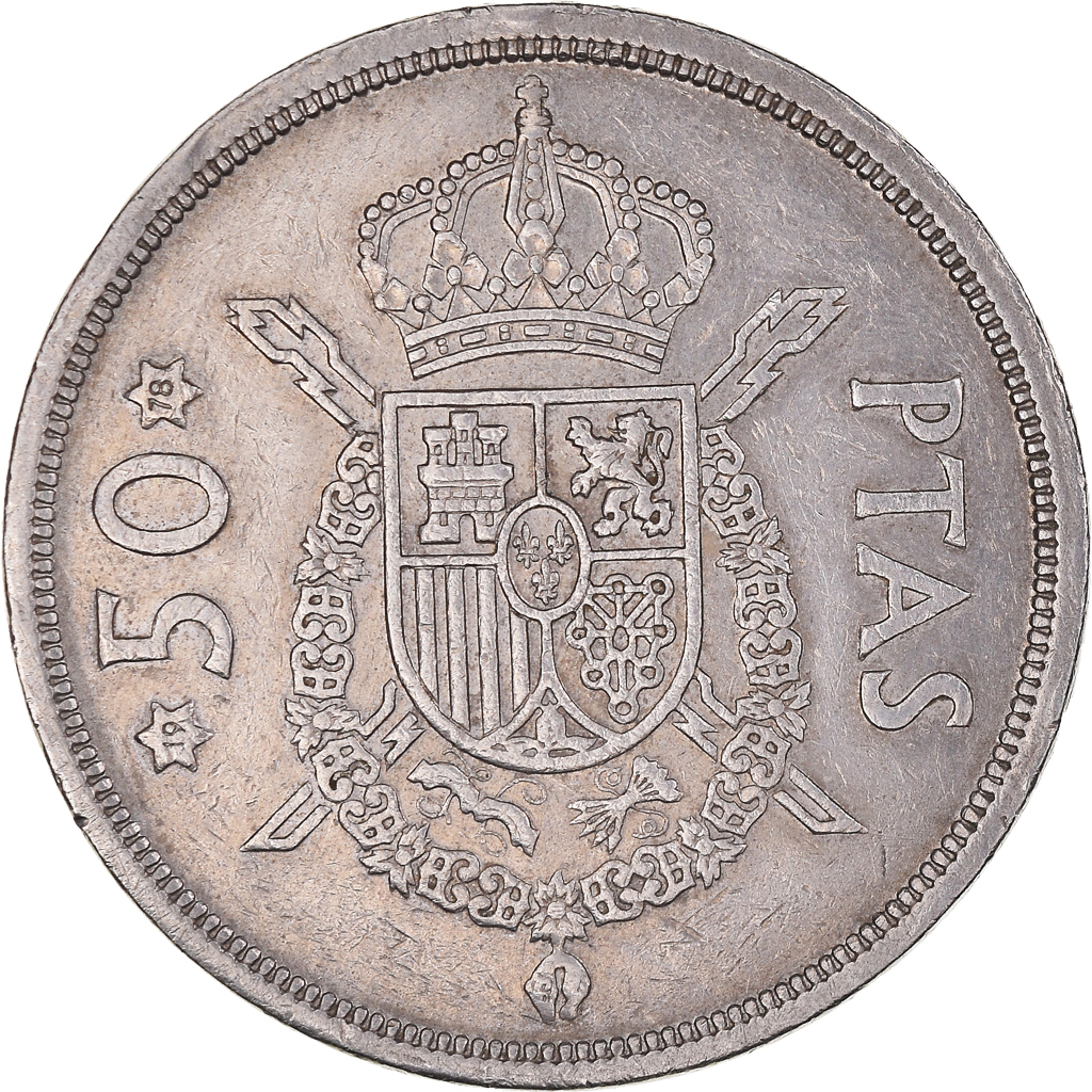 Moneda, España, Juan Carlos I, 50 Pesetas, 1978, Madrid, MBC+, Cobre - níquel
