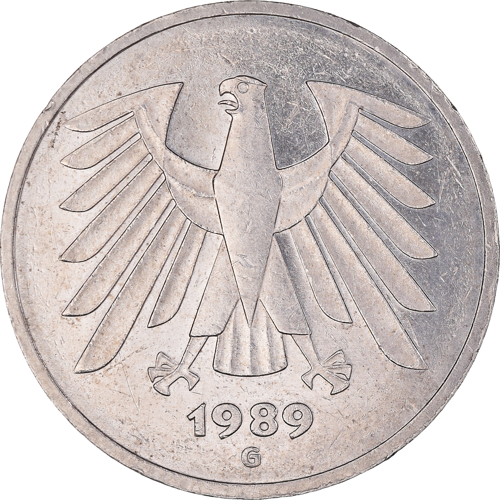 Coin, GERMANY - FEDERAL REPUBLIC, 5 Mark, 1989, Karlsruhe, 