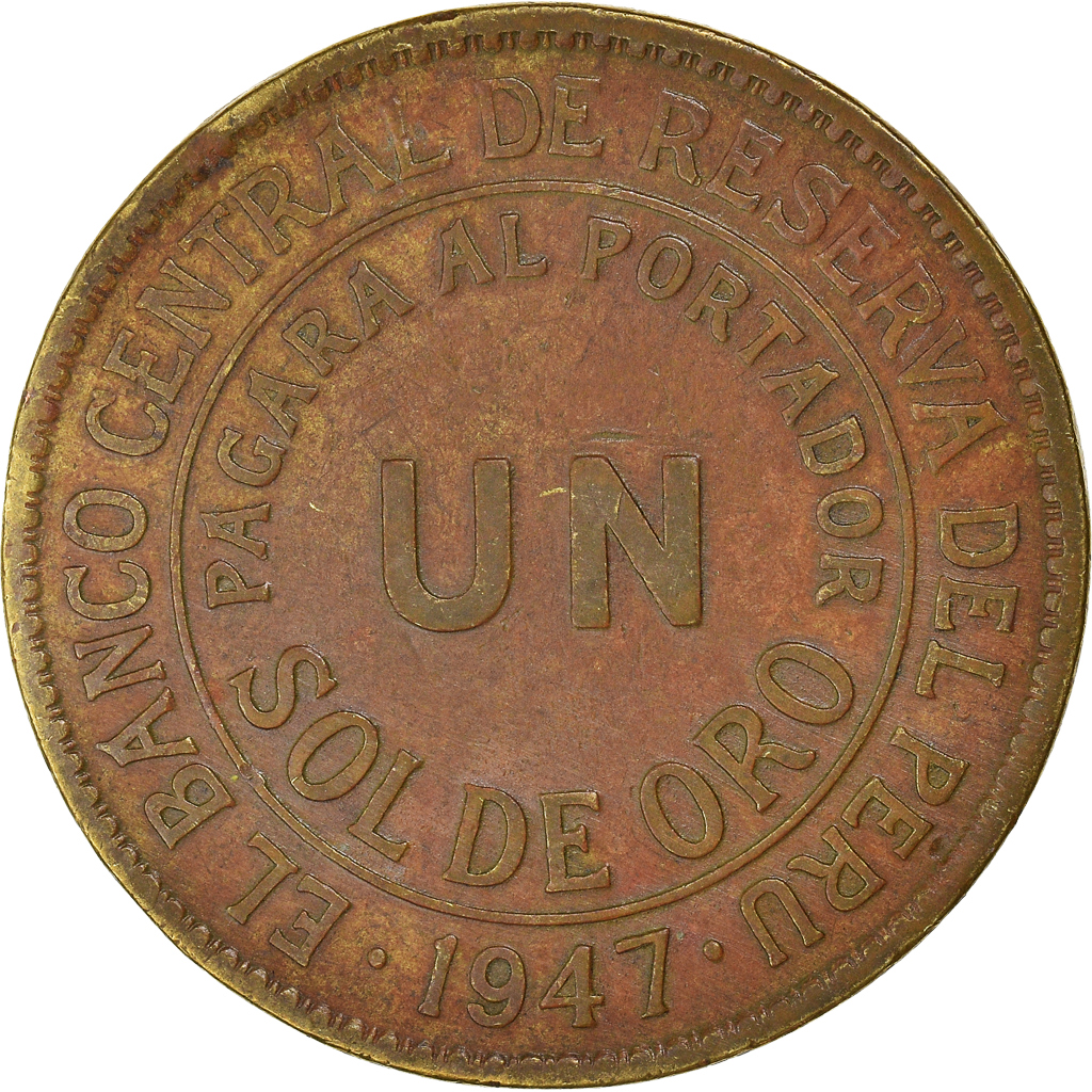 Coin, Peru, Sol, 1947, , Brass, KM:222