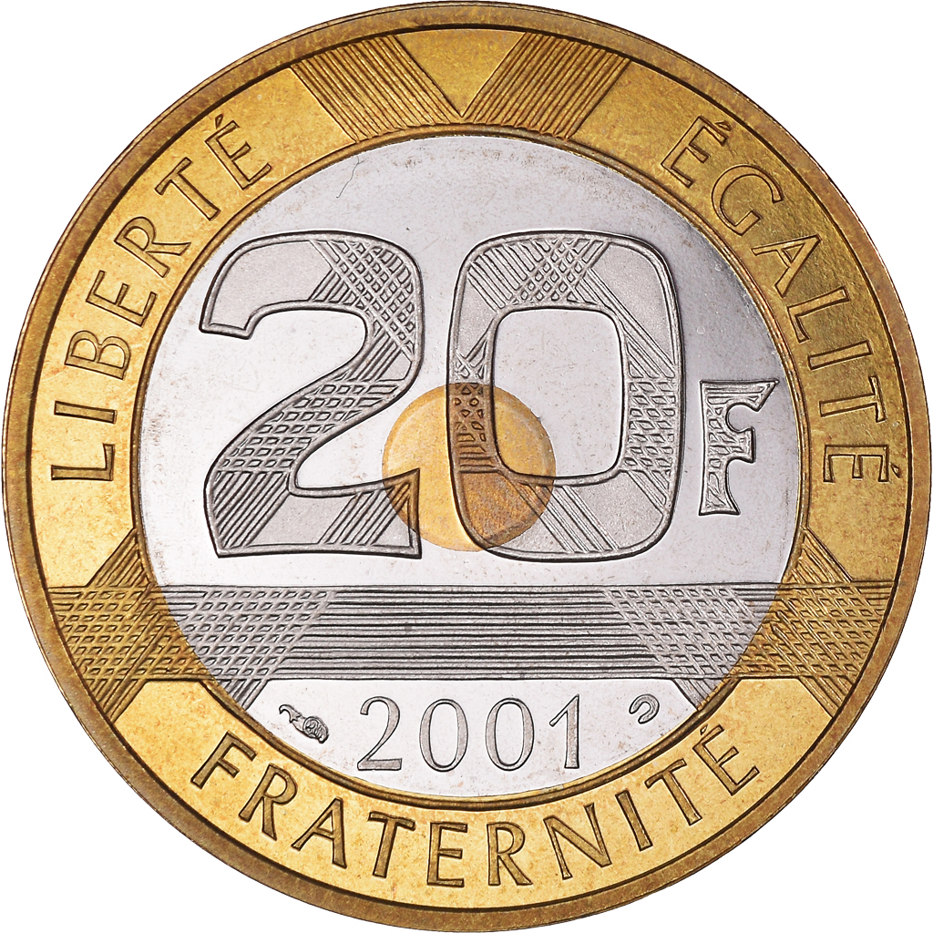 Coin, France, Mont Saint Michel, 20 Francs, 2001, Paris, Proof, 