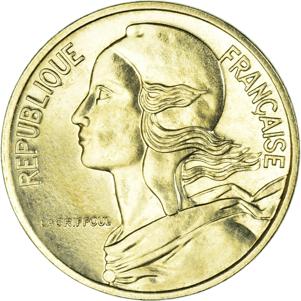 Moneda, Francia, Marianne, 5 Centimes, 1977, Paris, FDC, Aluminio - bronce