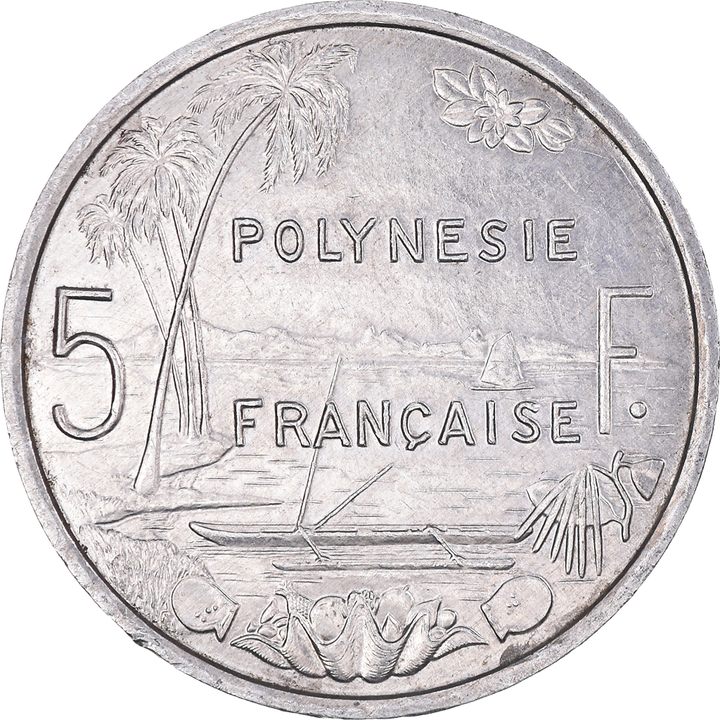 Moneda, Polinesia francesa, 5 Francs, 2001, Paris, EBC, Aluminio, KM:12