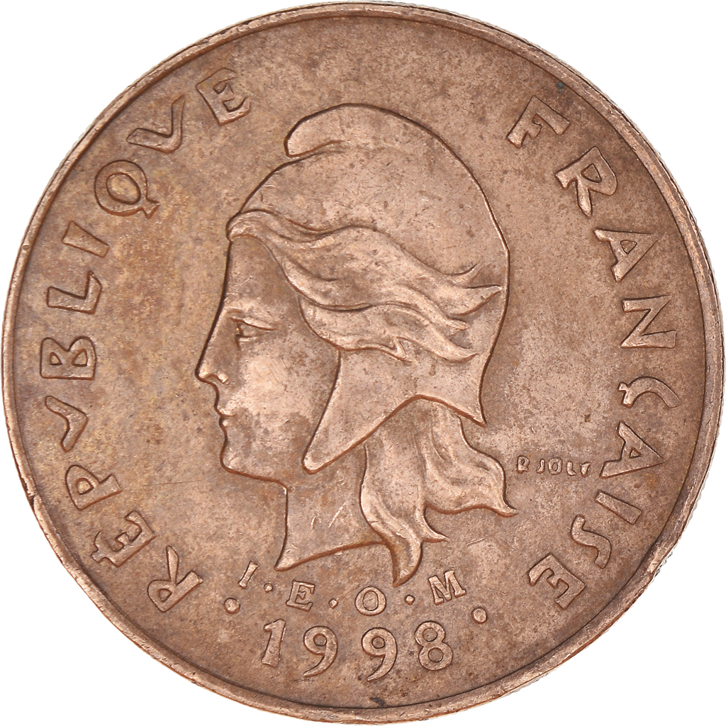 Moneda, Polinesia francesa, 100 Francs, 1998, Paris, MBC, Níquel - bronce