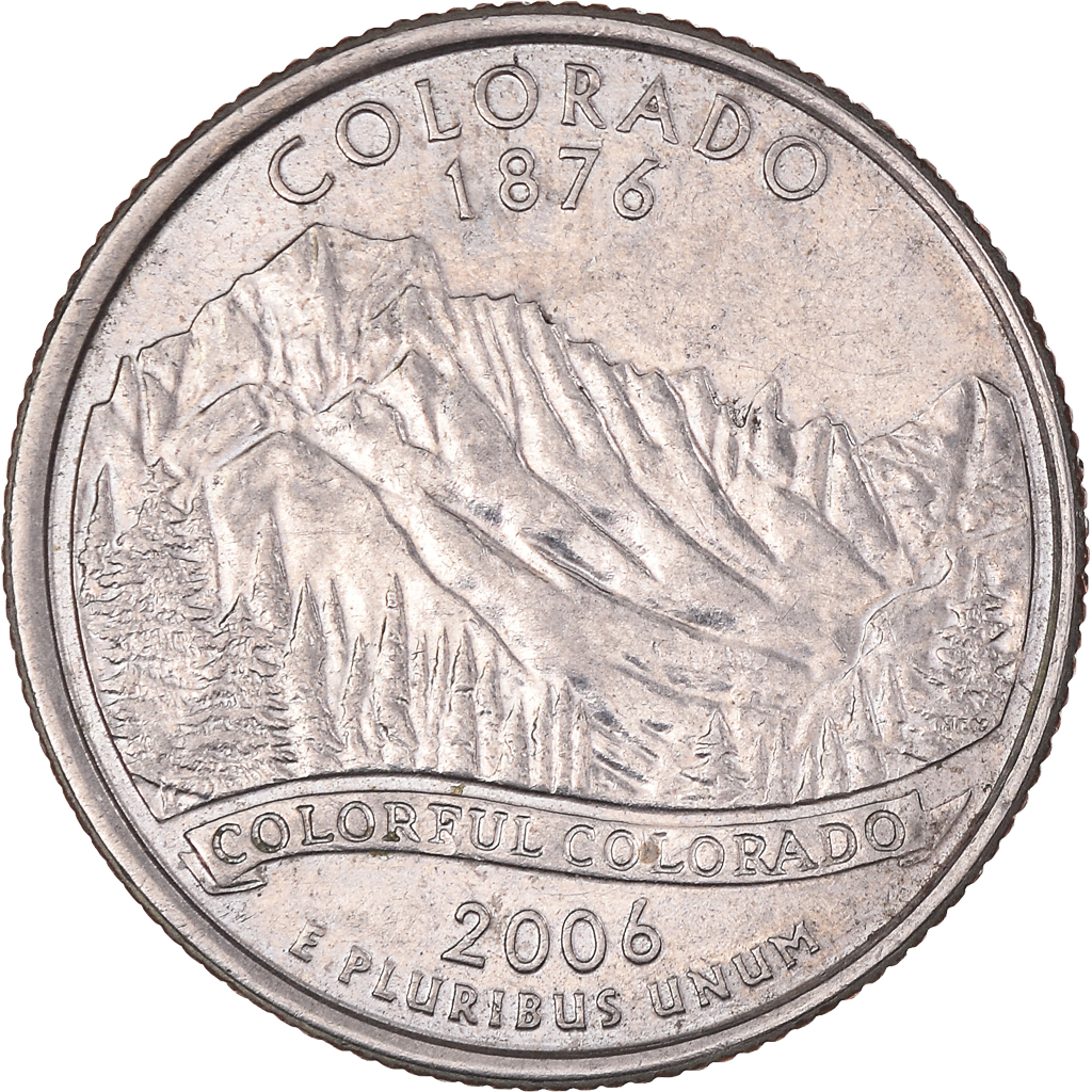 Coin, United States, Colorado, Quarter, 2006, U.S. Mint, Denver,