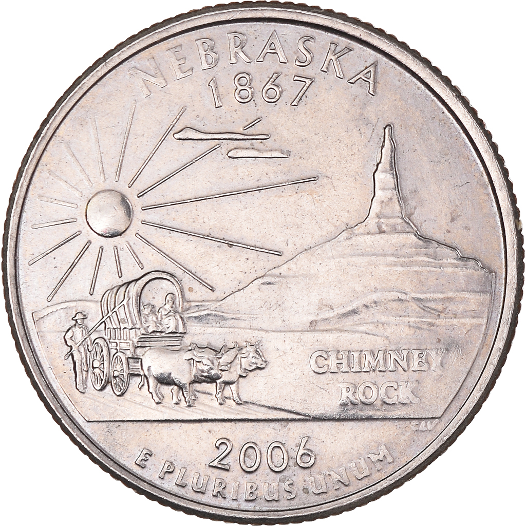 Coin, United States, Nebraska, Quarter, 2006, U.S. Mint, Denver,