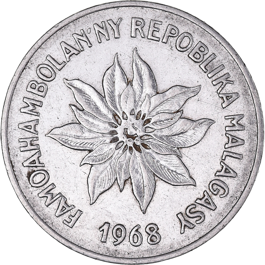 Coin, Madagascar, 5 Francs, Ariary, 1968, Paris, , Stainless Steel