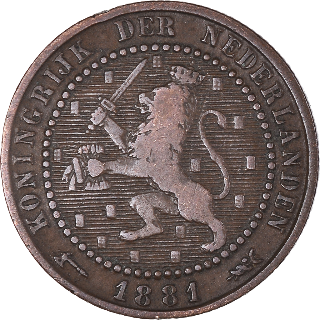 Moneda, Países Bajos, William III, Cent, 1881, MBC, Bronce, KM:107.1