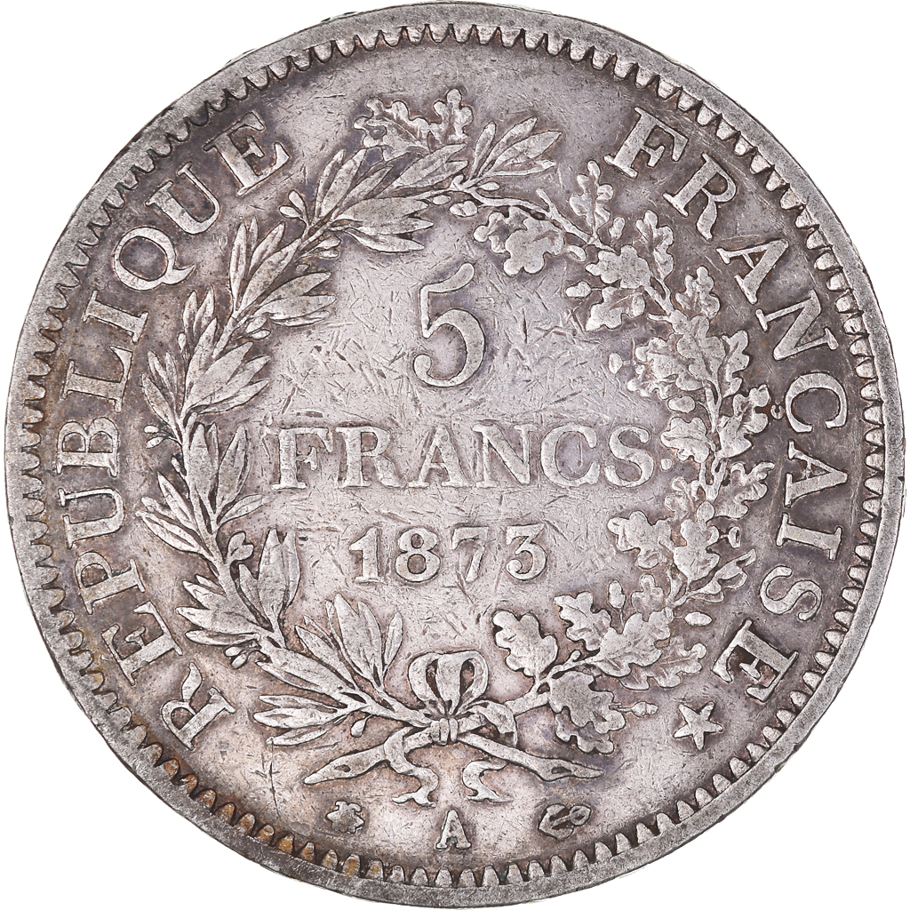 Coin, France, Hercule, 5 Francs, 1873, Paris, , Silver, KM:820.1