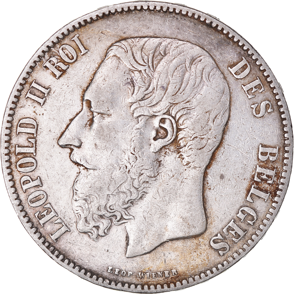 Coin, Belgium, Leopold II, 5 Francs, 5 Frank, 1876, , Silver, KM:24