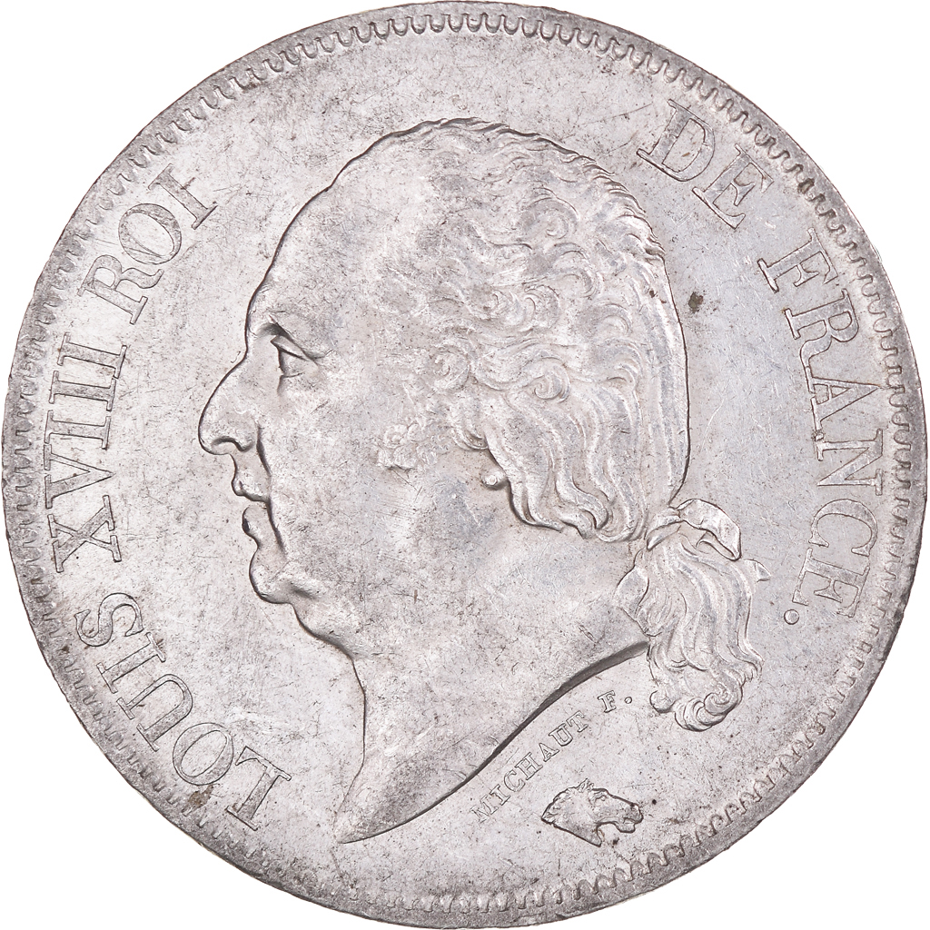 Coin, France, Louis XVIII, 5 Francs, 1821, Lille, Rare in this quality