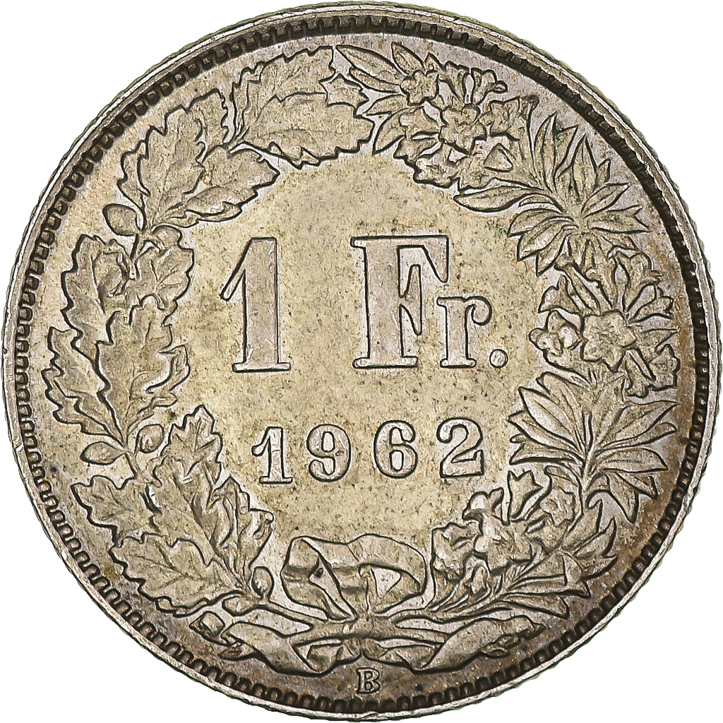 Coin, Switzerland, Franc, 1962, Bern, , Silver, KM:24