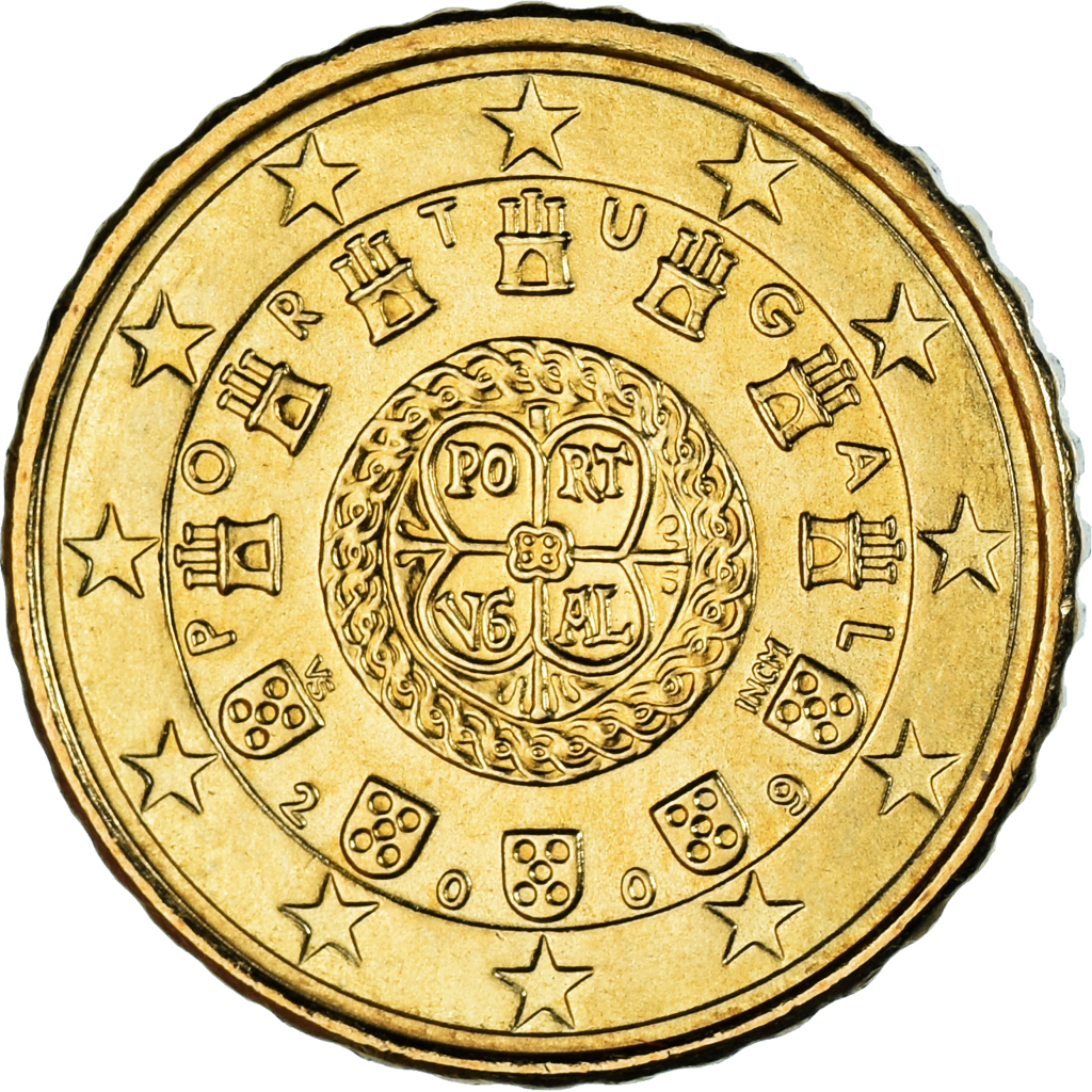 [#1044087] Portugal, 10 Euro Cent, 2009, Lisbon, VZ, Messing, KM:763