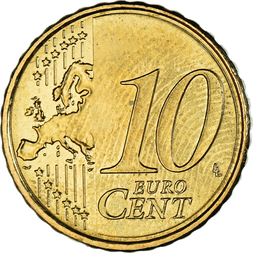 [#1044087] Portugal, 10 Euro Cent, 2009, Lisbon, VZ, Messing, KM:763