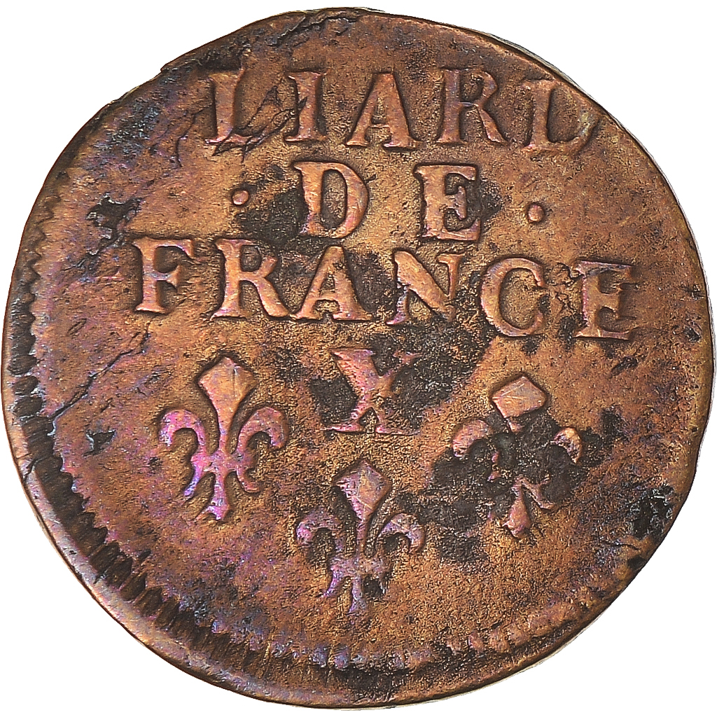 Coin, France, Louis XIV, Liard de France, 1694, Amiens, , Copper