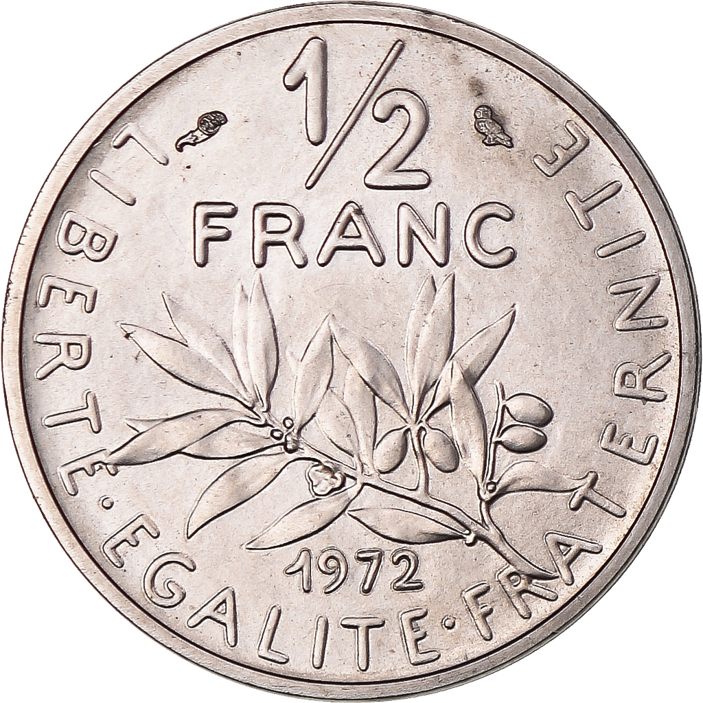 Coin, France, Semeuse, 1/2 Franc, 1972, , Nickel, KM:P449