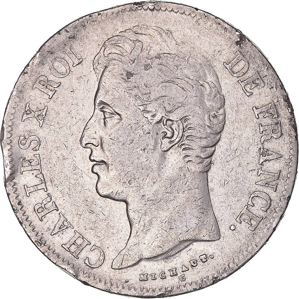Coin, France, Charles X, 5 Francs, 1827, Limoges, , Silver, KM:728.6