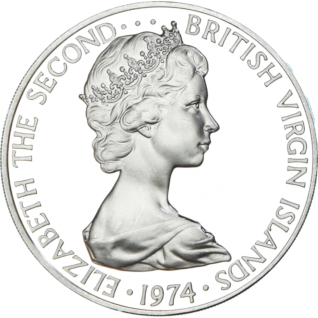 Coin, BRITISH VIRGIN ISLANDS, Elizabeth II, Dollar, 1974, Franklin Mint, U.S.A.