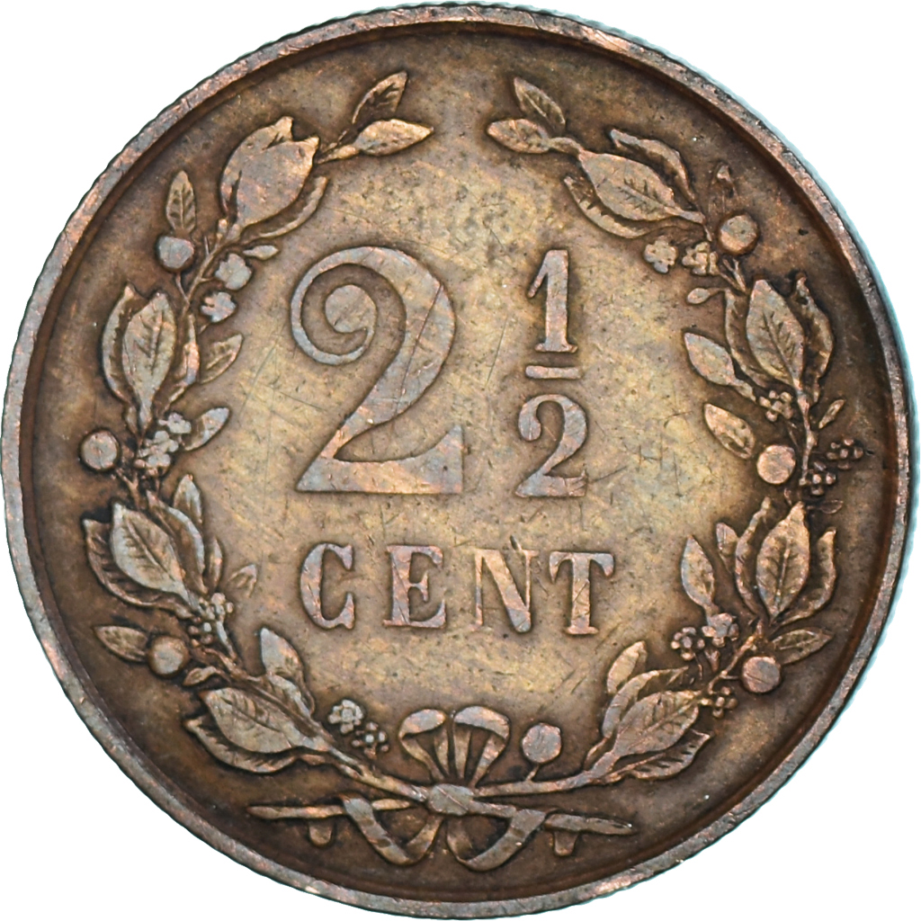 Coin, Netherlands, William III, 2-1/2 Cent, 1883, , Bronze, KM:108.1