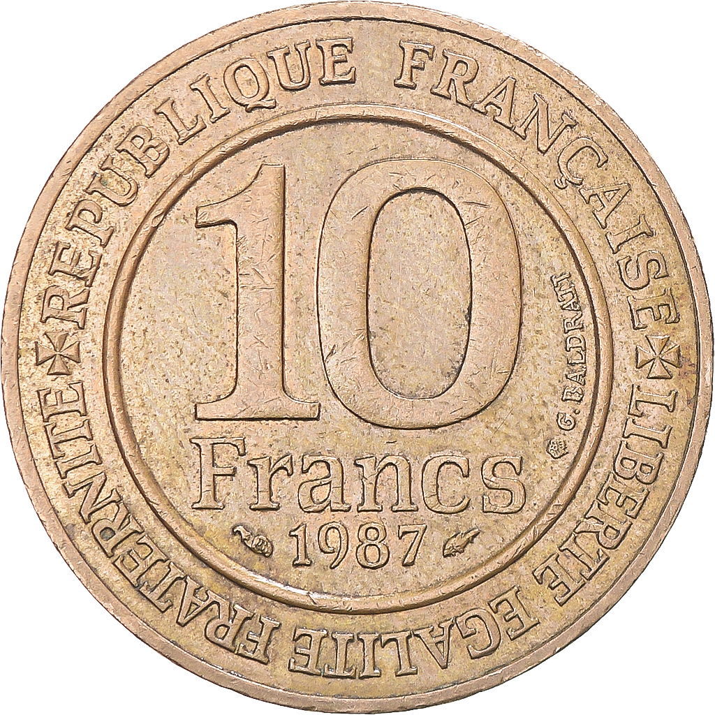 Coin, France, Hugues Capet, 10 Francs, 1987, Pessac, , Nickel-Bronze