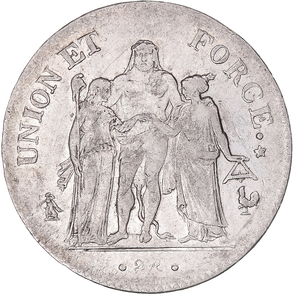 Coin, France, Union et Force, 5 Francs, AN 8 (1799-1800), Paris, 