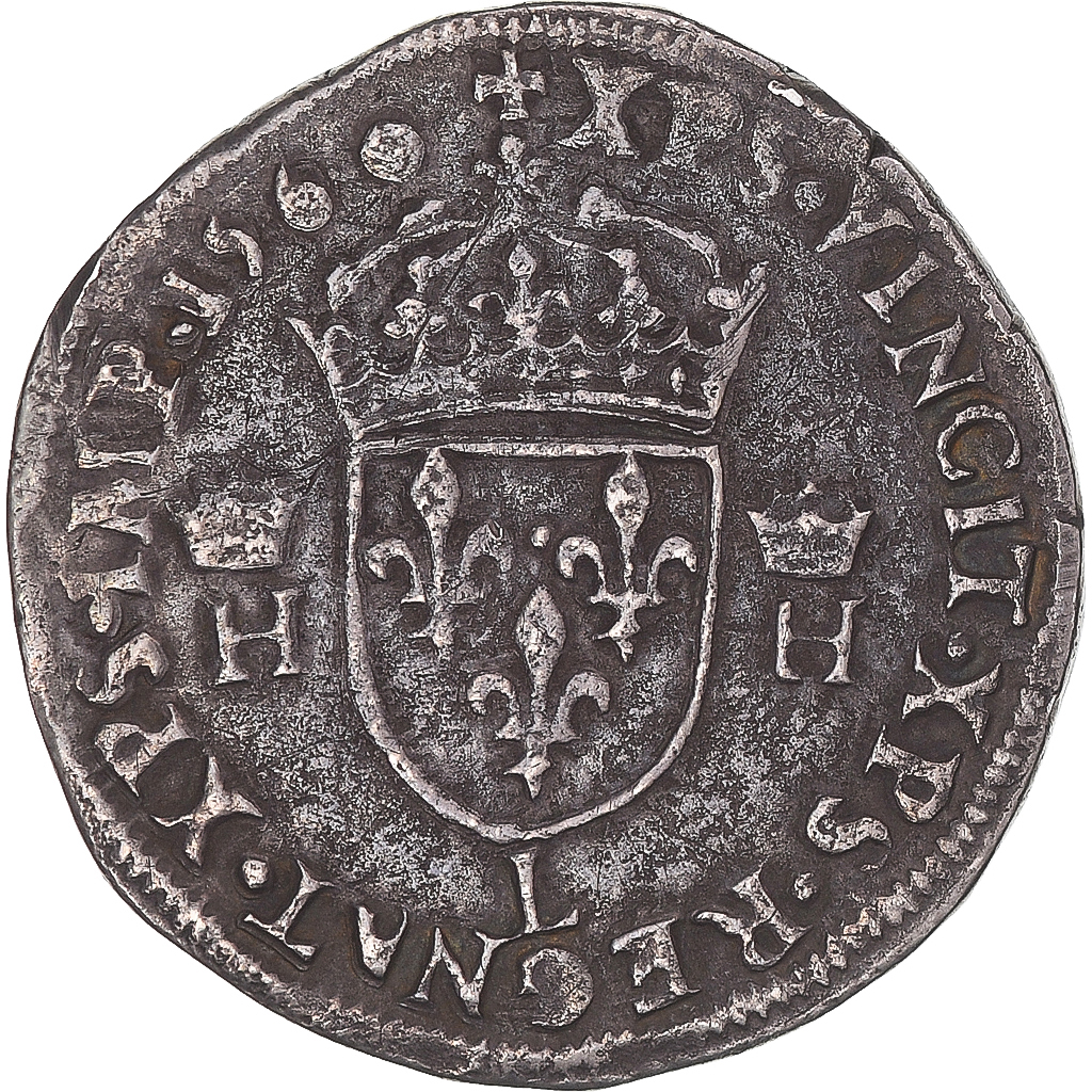 Coin, France, Henri II, Teston au buste lauré, 2e type, 1560, Bayonne