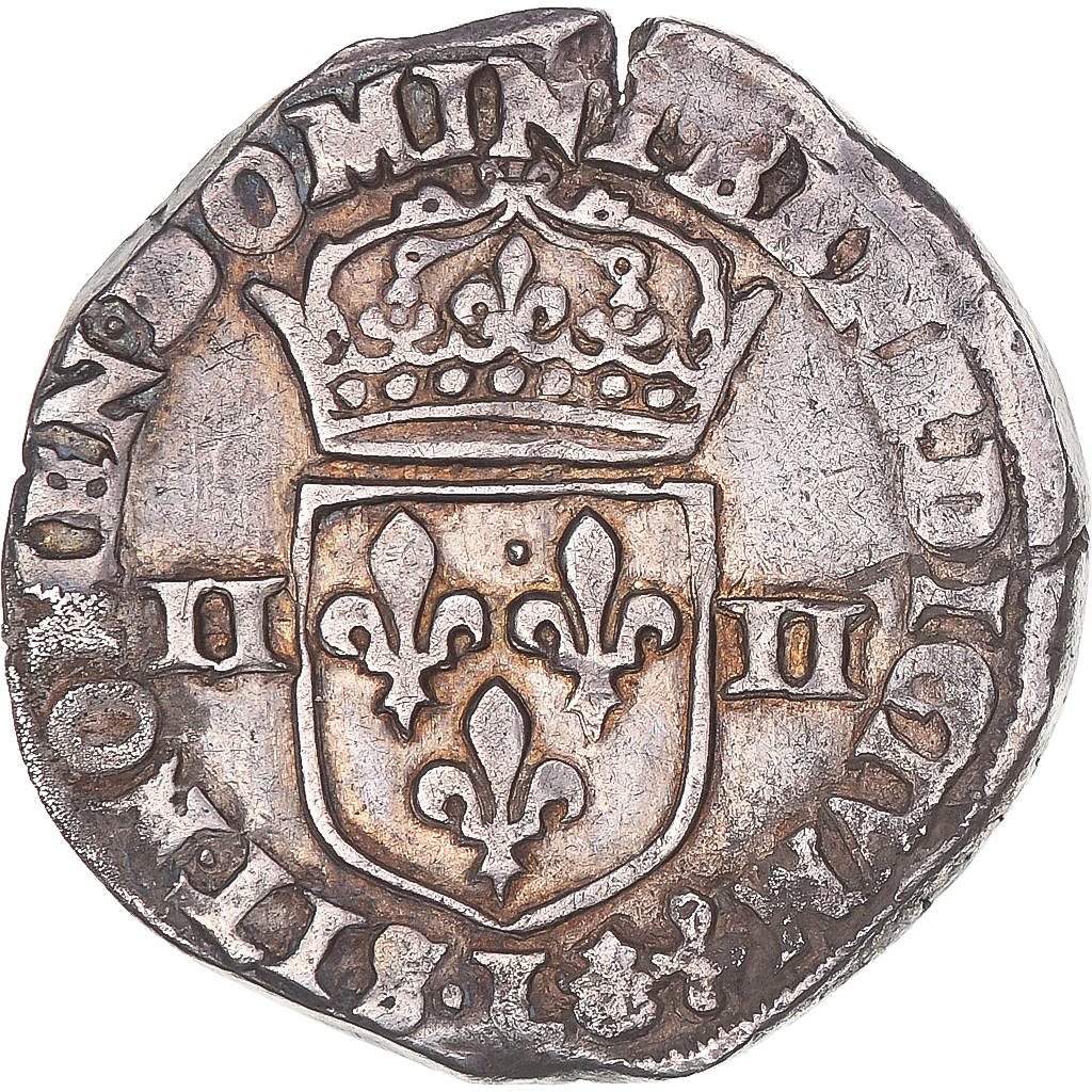 Coin, France, Henri IV, 1/4 d'écu à la croix feuillue de face, 1592, Bayonne