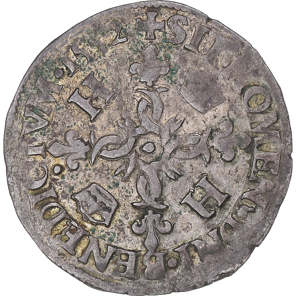 Coin, France, Henri II, Douzain aux croissants, 1552, Paris, , Billon