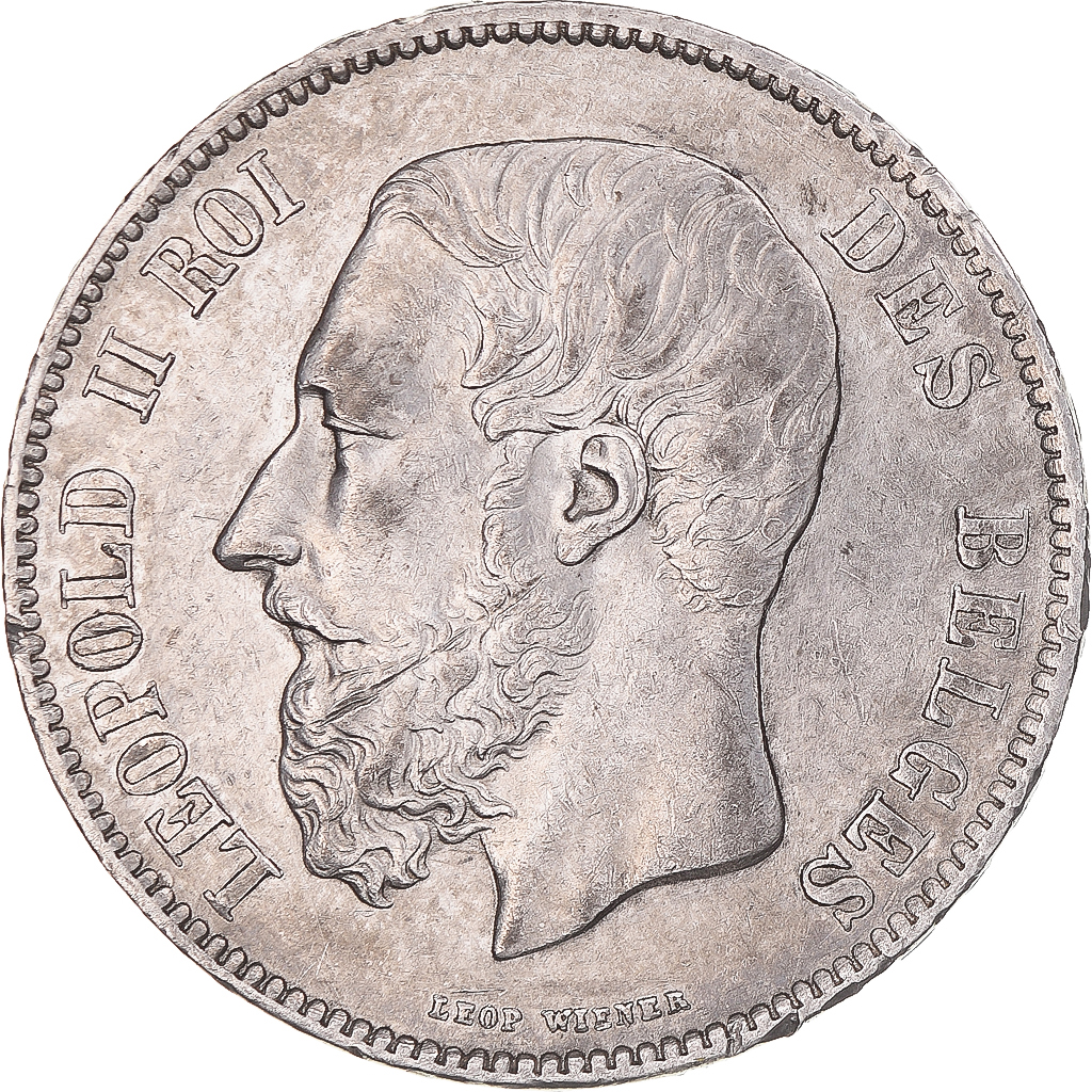 Coin, Belgium, Leopold II, 5 Francs, 5 Frank, 1871, , Silver, KM:24