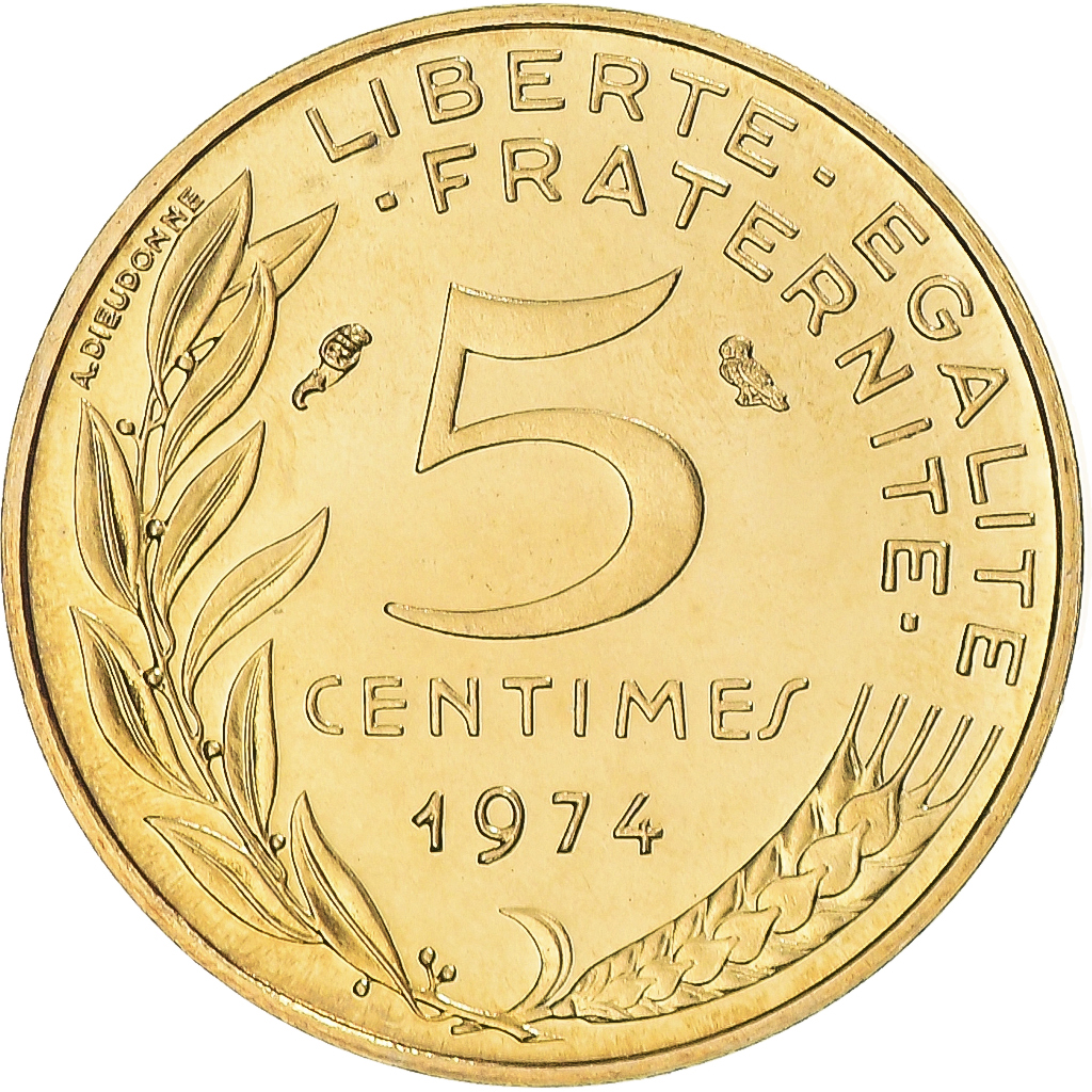 Coin, France, Marianne, 5 Centimes, 1974, Paris, , Aluminum-Bronze