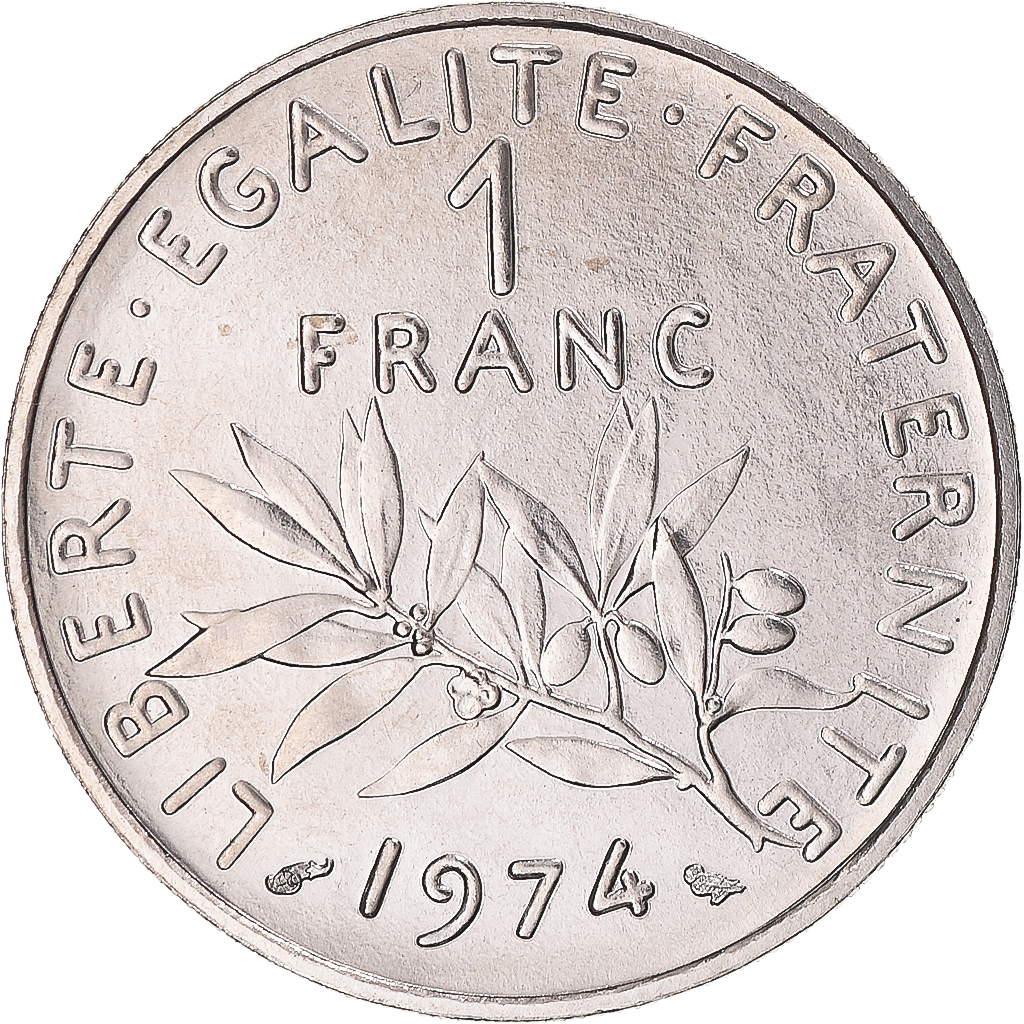 Coin, France, Semeuse, Franc, 1974, Paris, , Nickel, KM:925.1