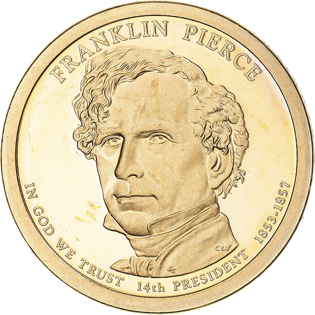 Coin, United States, Franklin Pierce, Dollar, 2010, San Francisco, satin finish