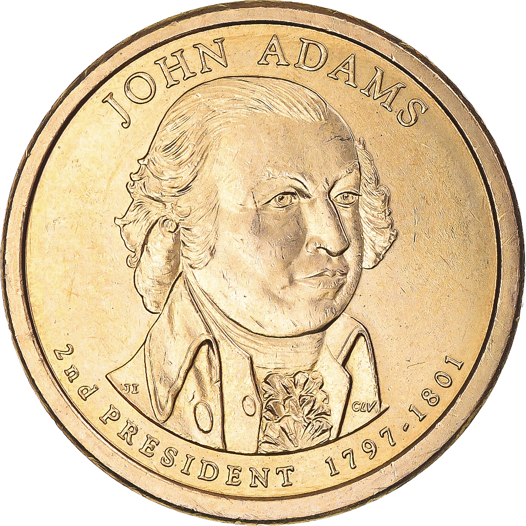 Coin, United States, John Adams, Dollar, 2007, U.S. Mint, Philadelphia
