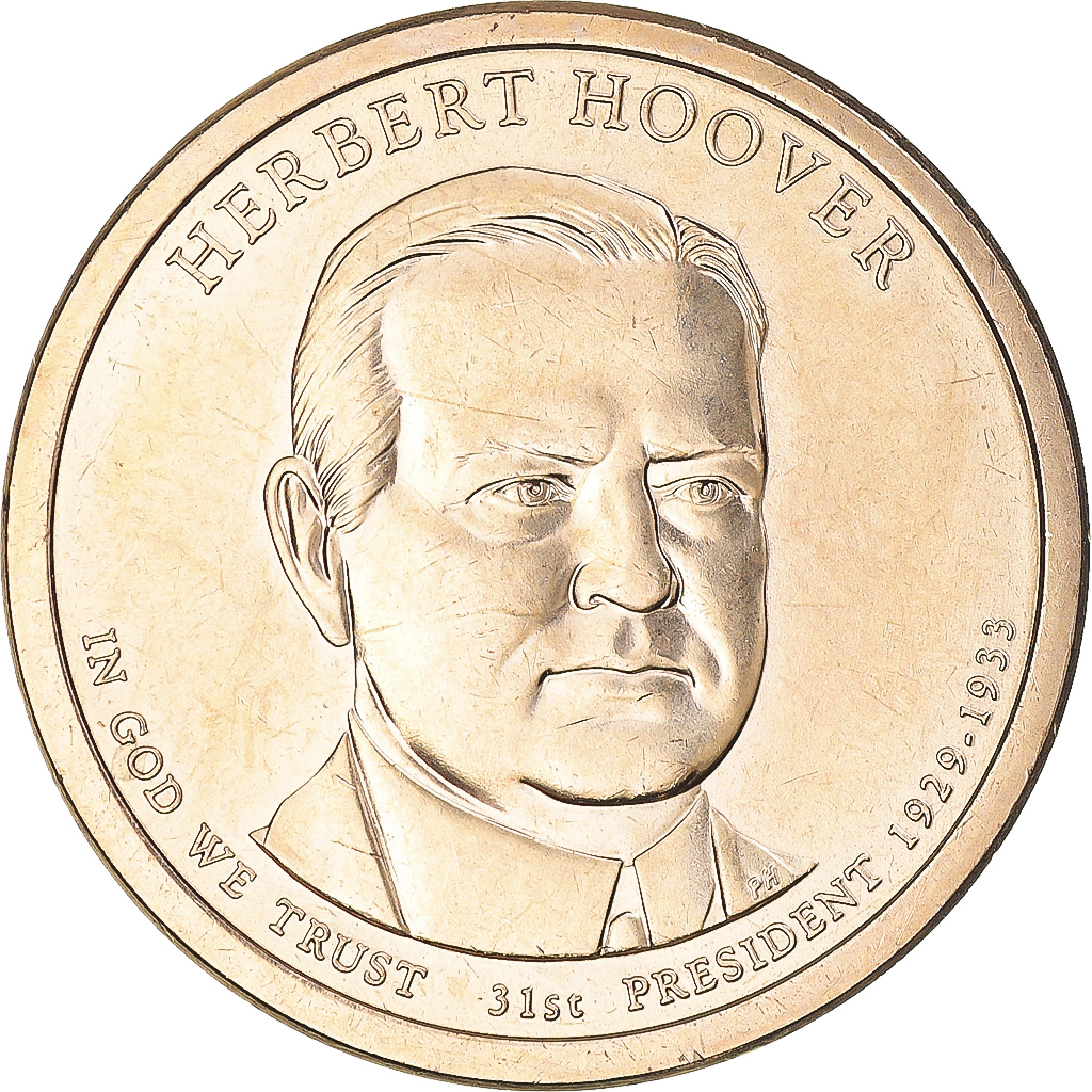 Coin, United States, Herbert Hoover, Dollar, 2014, Philadelphia, 