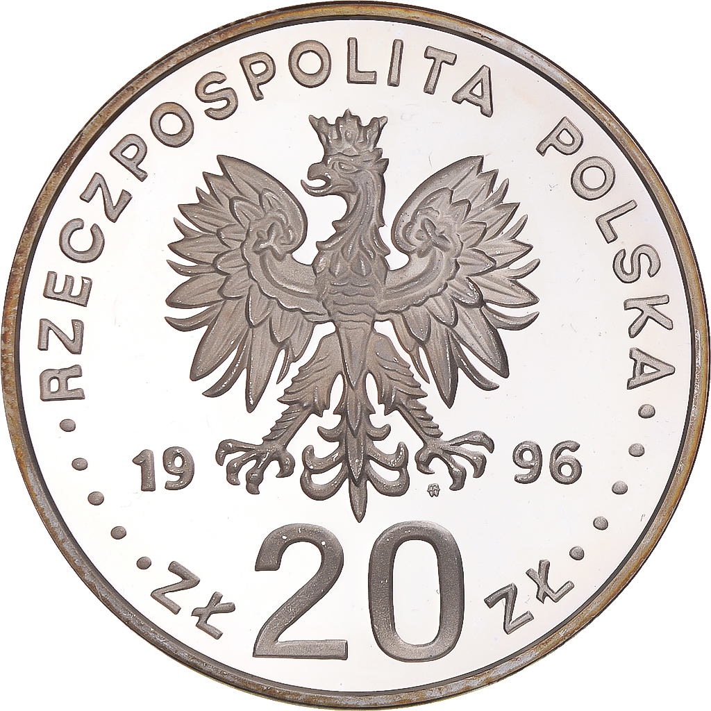 Coin, Poland, 20 Zlotych, 1996, Warsaw, , Silver, KM:309