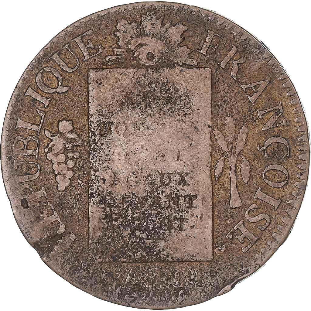 Coin, France, Sol aux balances françoise, Sol, 1793, Strasbourg, 