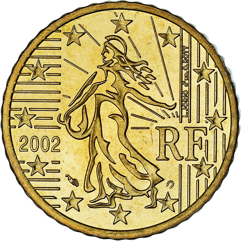 1046126] France, 50 Euro Cent, 2002, Paris, Proof / BE, MS, Brass
