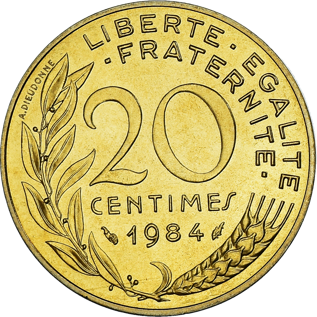 Coin, France, Marianne, 20 Centimes, 1984, Paris, série FDC, 