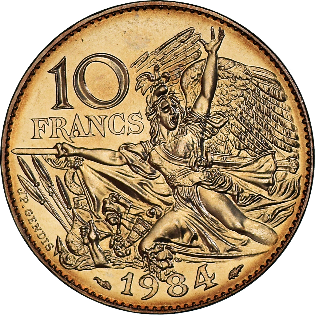 Coin, France, François Rude, 10 Francs, 1984, Paris, série FDC, Tranche A