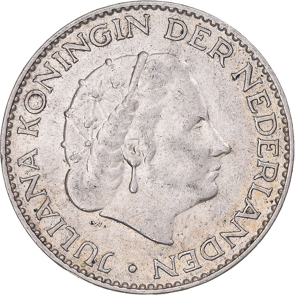 Coin, Netherlands, Juliana, Gulden, 1957, , Silver, KM:184