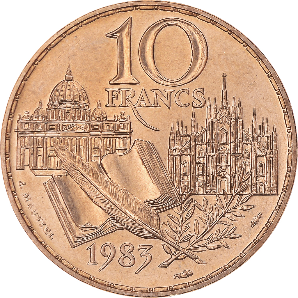 Coin, France, Stendhal, 10 Francs, 1983, Paris, Tranche B, 