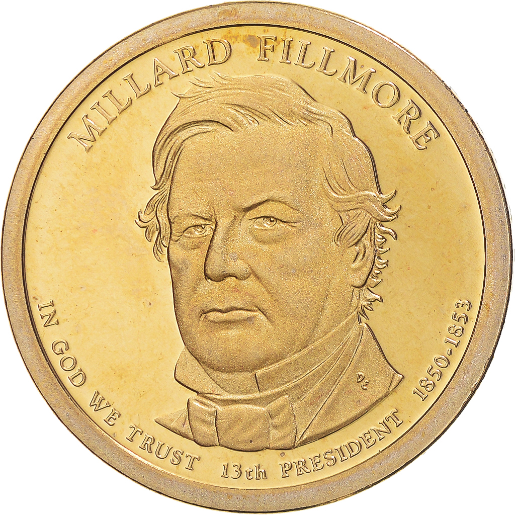 Coin, United States, Millard Fillmore, Dollar, 2010, U.S. Mint, San Francisco