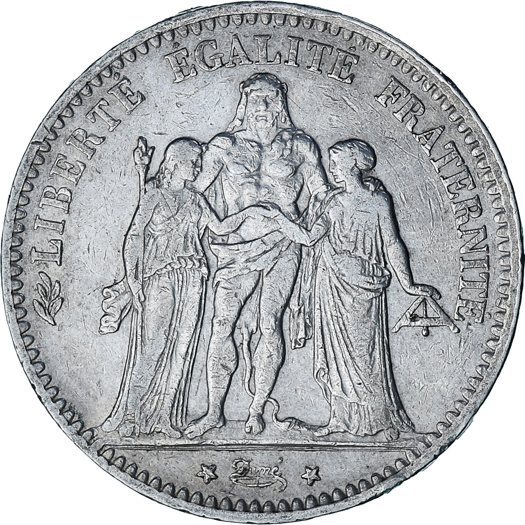 Coin, France, Hercule, 5 Francs, 1876, Paris, , Silver, KM:820.1