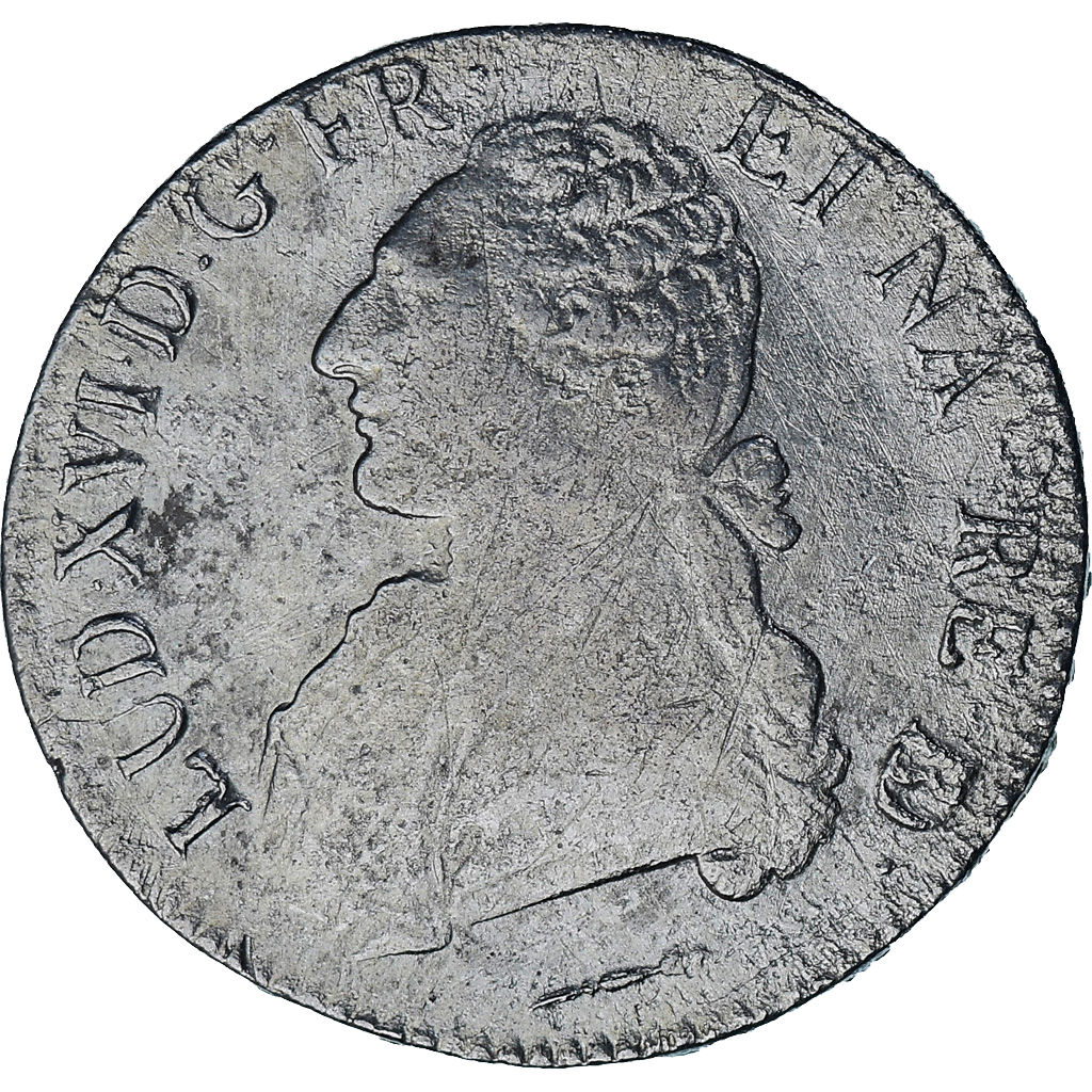 Coin, France, Louis XVI, Écu de Béarn aux branches d'olivier, 1785, Pau