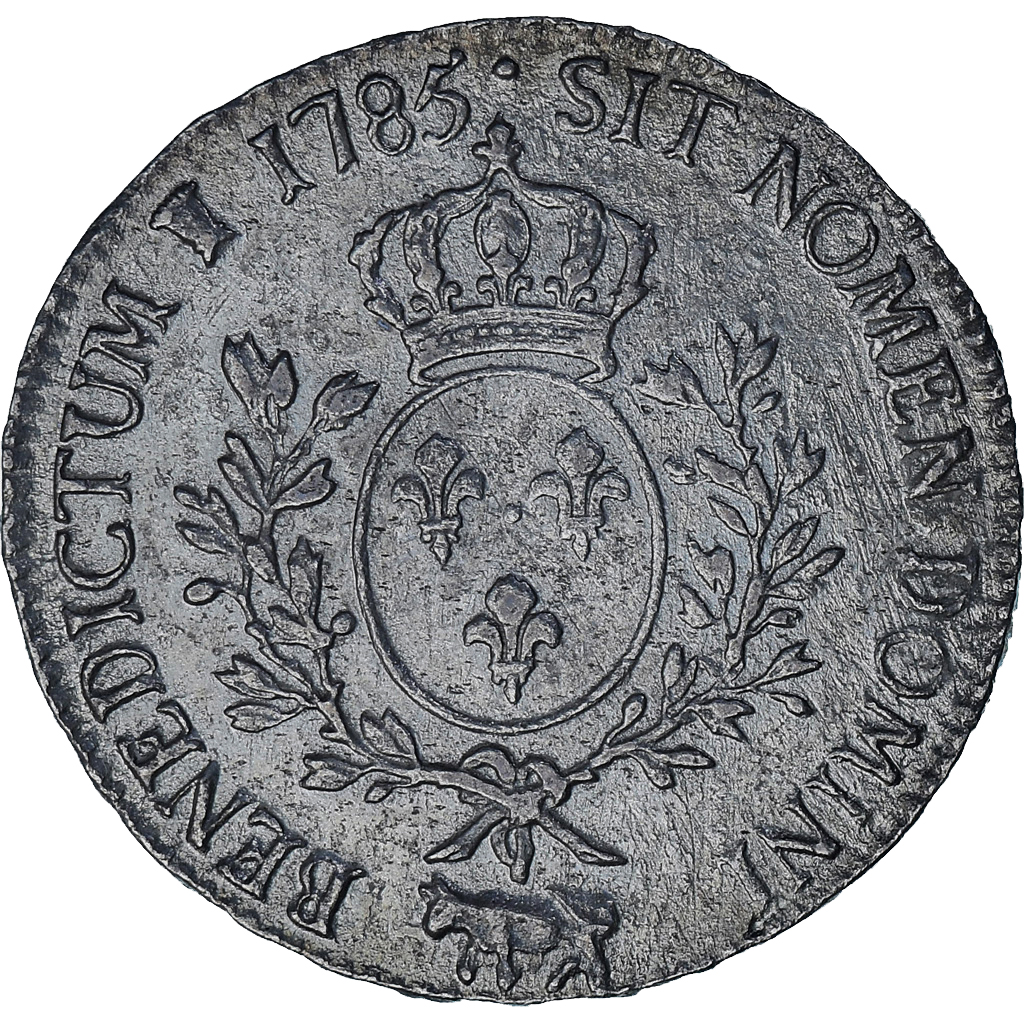 Coin, France, Louis XVI, Écu de Béarn aux branches d'olivier, 1785, Pau