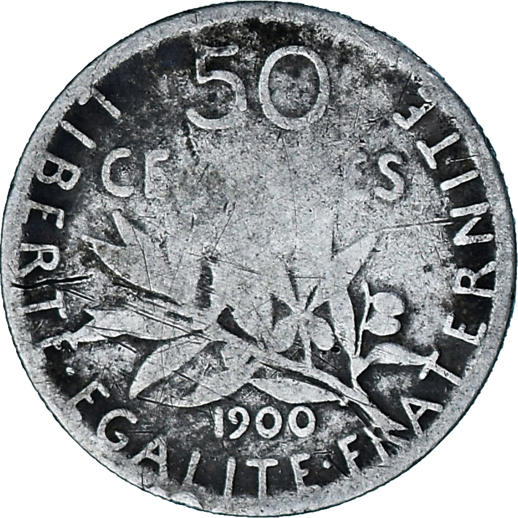 Coin, France, Semeuse, 50 Centimes, 1900, Paris, , Silver, KM:854