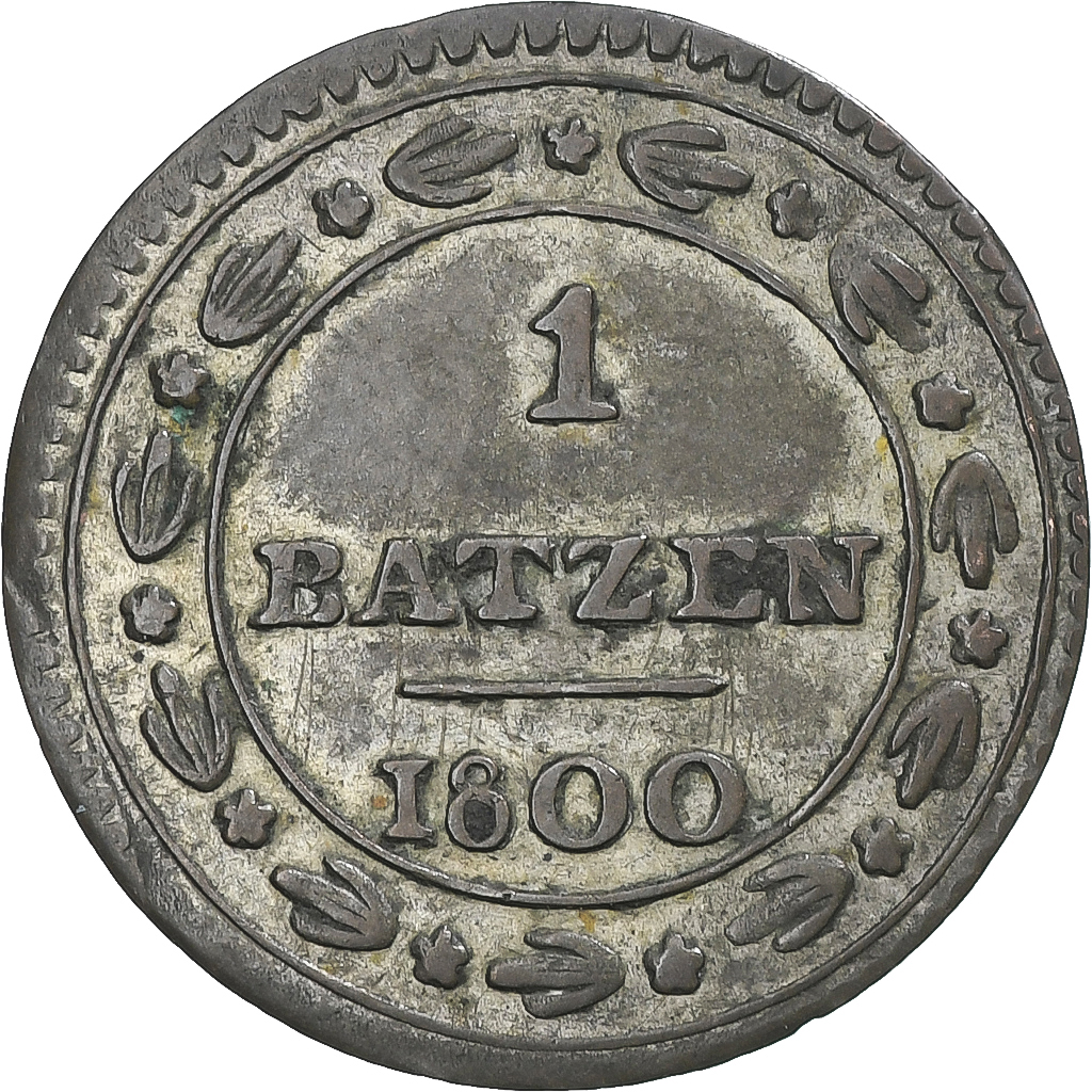 Coin, Switzerland, République helvétique, Batzen, 1800, Bern, 