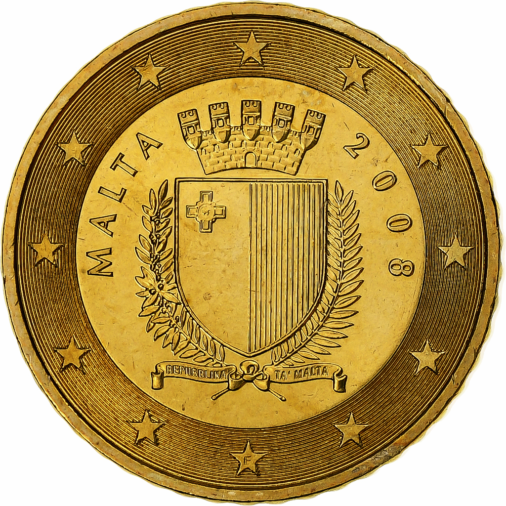 Malta, 50 Euro Cent, 2008, Paris, Messing, UNZ, KM:130