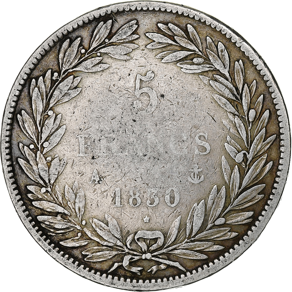 France, 5 Francs, Louis-Philippe, 1830, Paris, Silver, , Gadoury:676a