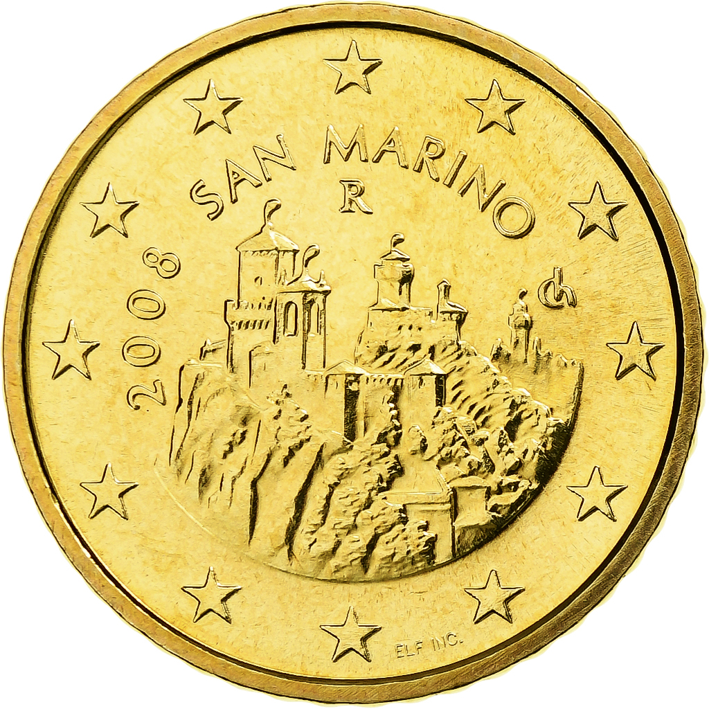 San Marino, 50 Euro Cent, 2008, Rome, Messing, STGL, KM:484