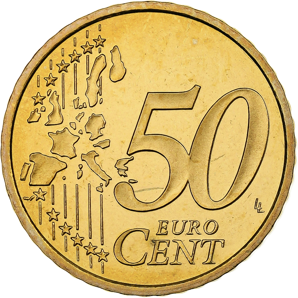 Monaco, Rainier III, 50 Euro Cent, Proof / BE, 2001, Paris, Messing, STGL